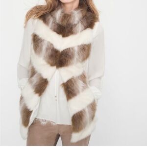 White House Black Market Faux Fur Vest